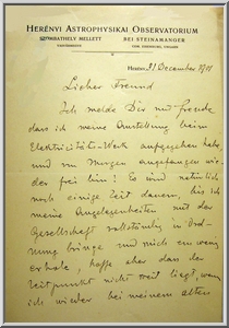 Gothard Jenő levele Max Wolfhoz